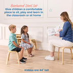 ECR4Kids Bentwood Stackable Stools, 12in Seat Height, Classroom Furniture, Natural, 6-Piece
