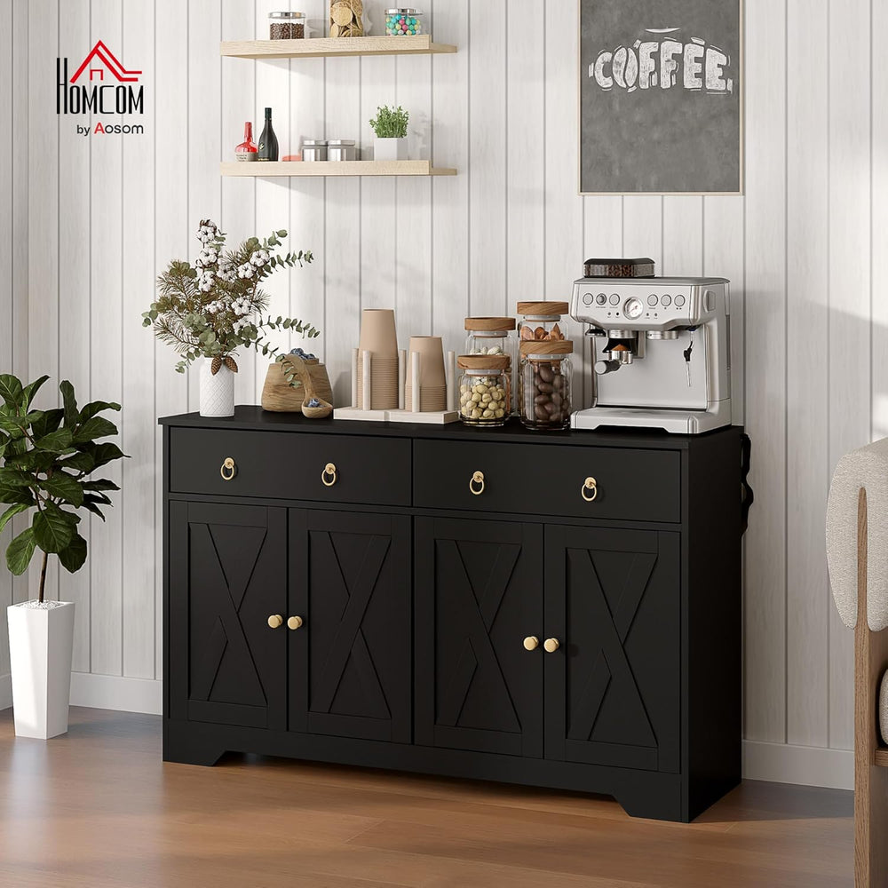 HOMCOM 48" Sideboard Buffet with Storage, Kitchen Storage Cabinet with 2...