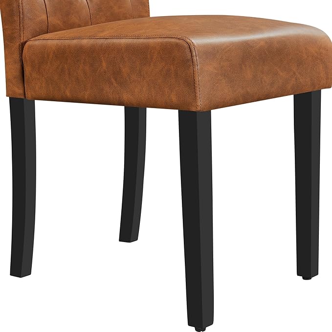 Yaheetech Upholstered Dining Chairs Set of 2 Modern Leather Parsons Kitchen C...
