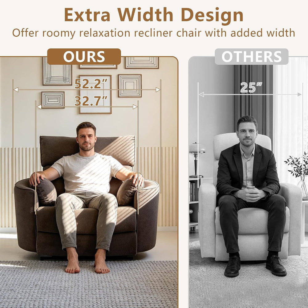 450lbs Oversized Power Recliner Chair for Big and Tall Adults, 52" Extra...