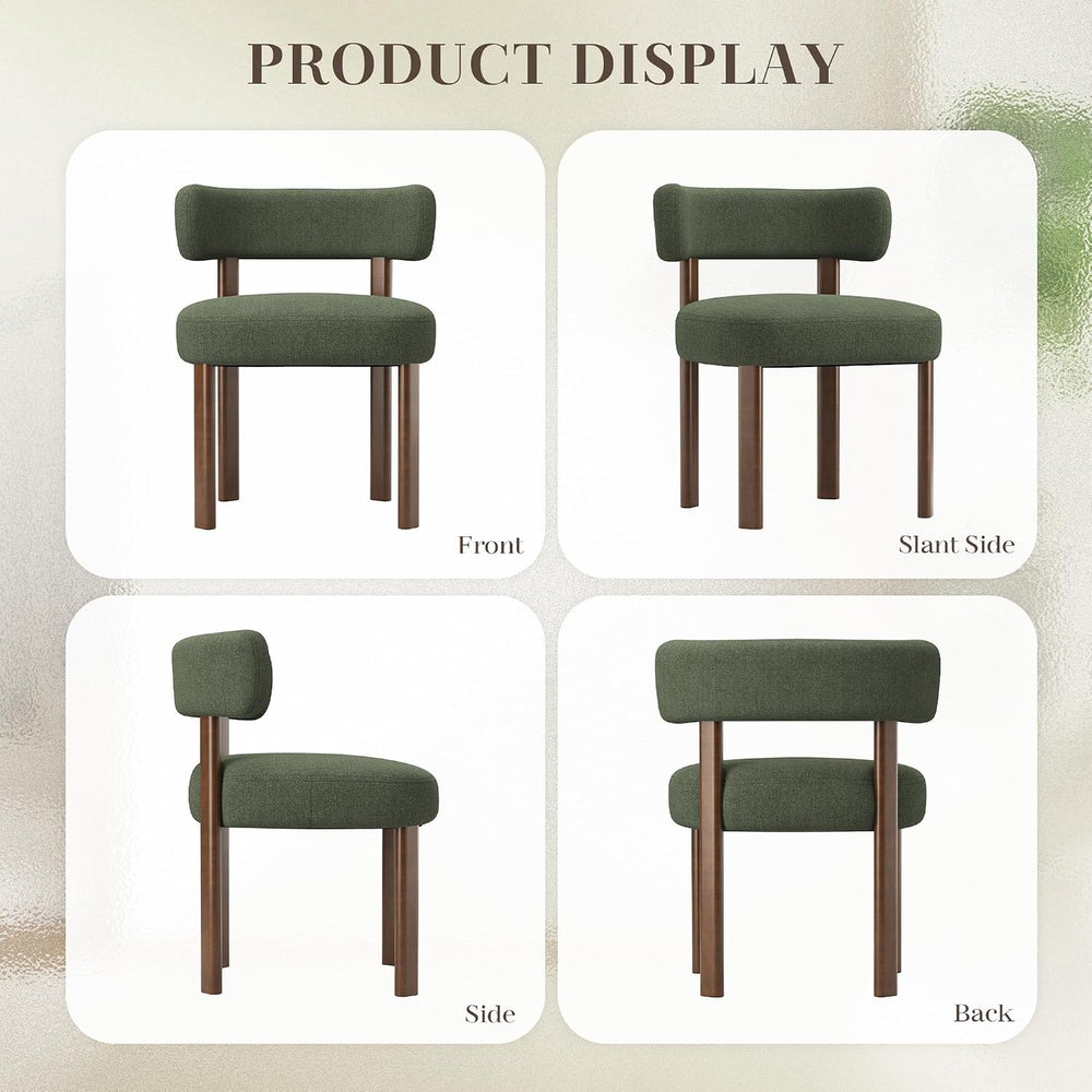Wooden Dining Chairs Set of 4, Upholstered Kitchen Chairs with Solid Wood Leg...