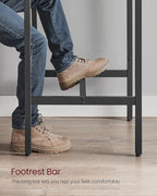 VASAGLE Bar Table, Small Kitchen Dining Table, High Top Pub Table, Height Cocktail Table for Living Room Party, Sturdy Metal Frame, 23.6 x 23.6 x 36.2 Inches for Narrow Spaces, Greige and Black