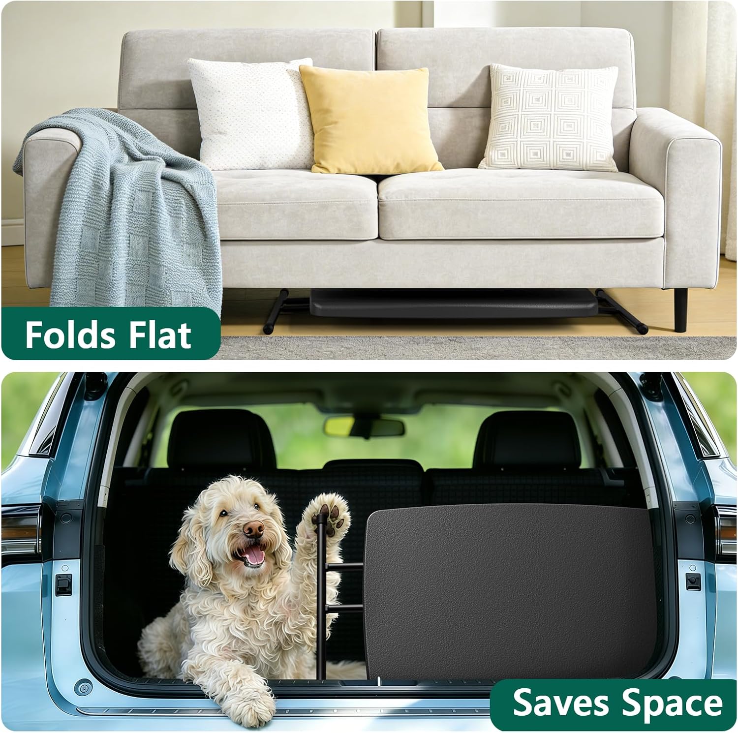 Folding Table 30 Inch - Small Desk Adjustable Height TV Tray for Laptop, Couch, Camping - Heavy Duty Utility Foldable Table for Small Spaces, No Assembly Required, Black Granite