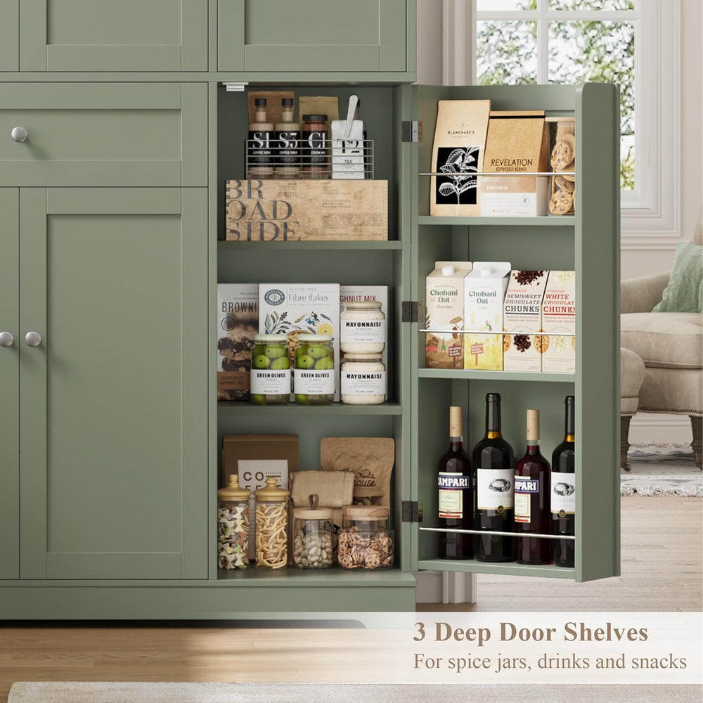 HOSTACK 68" Tall Kitchen Pantry Storage Cabinet with Doors & Shelves...