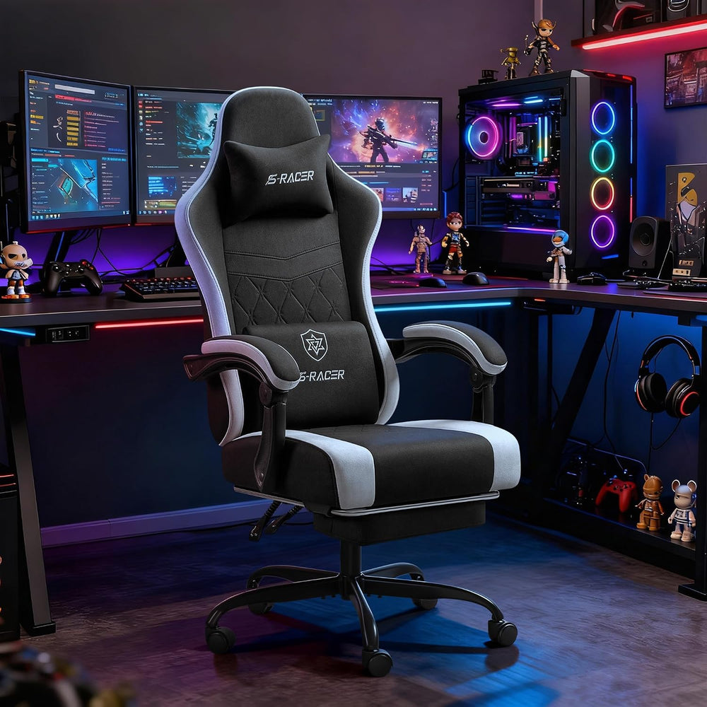 Homall Gaming Chair with Massage & Footrest, Ergonomic Computer Office Ch...