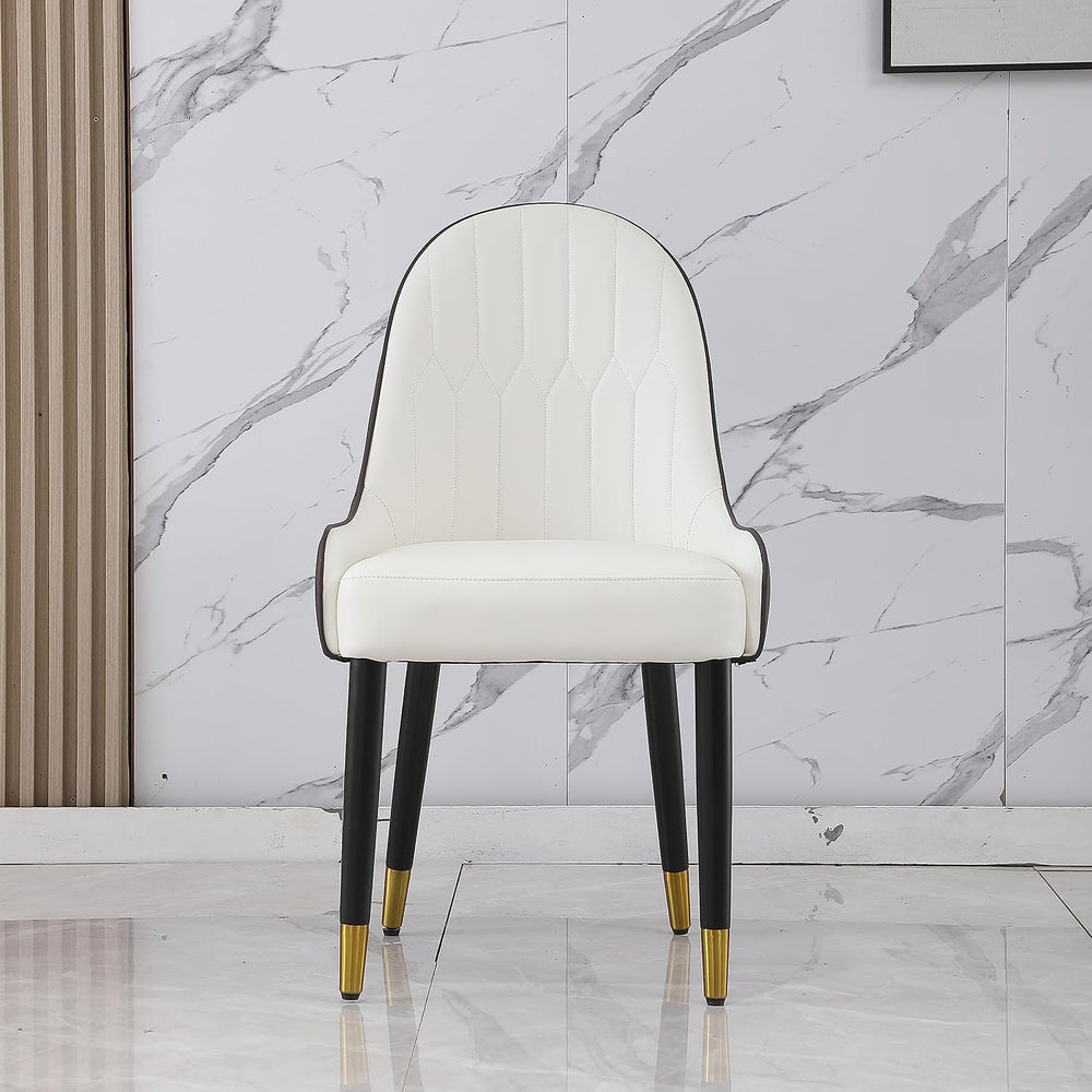 Modern Dining Chairs Set of 2, PU Cushion Accent Side Leisure Chairs with Mid...