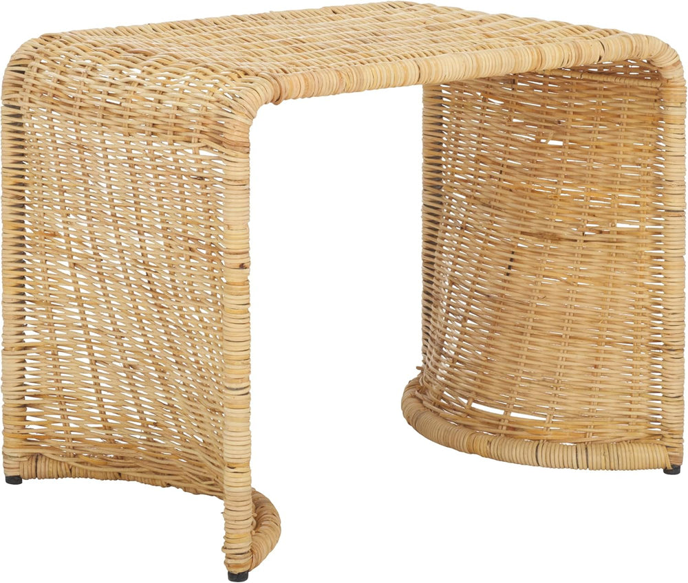 SAFAVIEH Home Collection - Zendy Light Natural Rattan Accent Table, Coastal W...