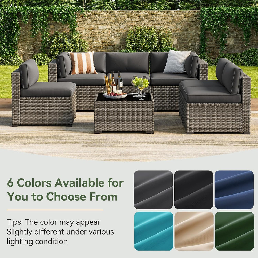 Aoxun Replacement Cushions for Outdoor Furniture, 14-Piece Outdoor Cushions f...