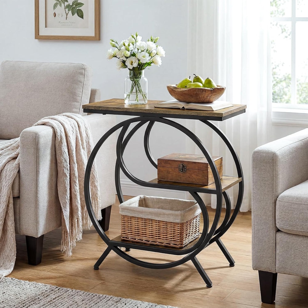 Tribesigns 3-Tier End Table, Industrial Side Table for Living Room, Small Rec...