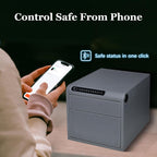 Jewelry Safe with Drawers，Biometric Fingerprint safe, Slide-Away Handgun Safe for Pistols, Leather Wrapped Jewelry Storage Safe, Digital Keypad & Quick-Access Drawer (Grey- 2 Drawer)