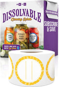 Canning Labels Dissolvable Stickers for Mason Jars and More (2" Round 200/roll) Canning Supplies Washes Off in Seconds Like Magic - Jar Labels Homemade Jam, Jelly, and More (Amber)