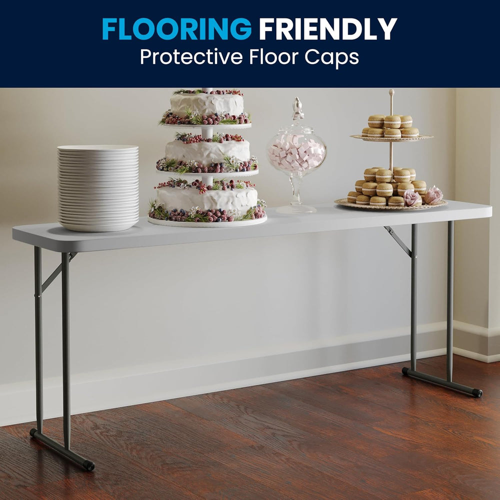 Flash Furniture 6 ft Plastic Folding Training Table, Granite White | Durable ...