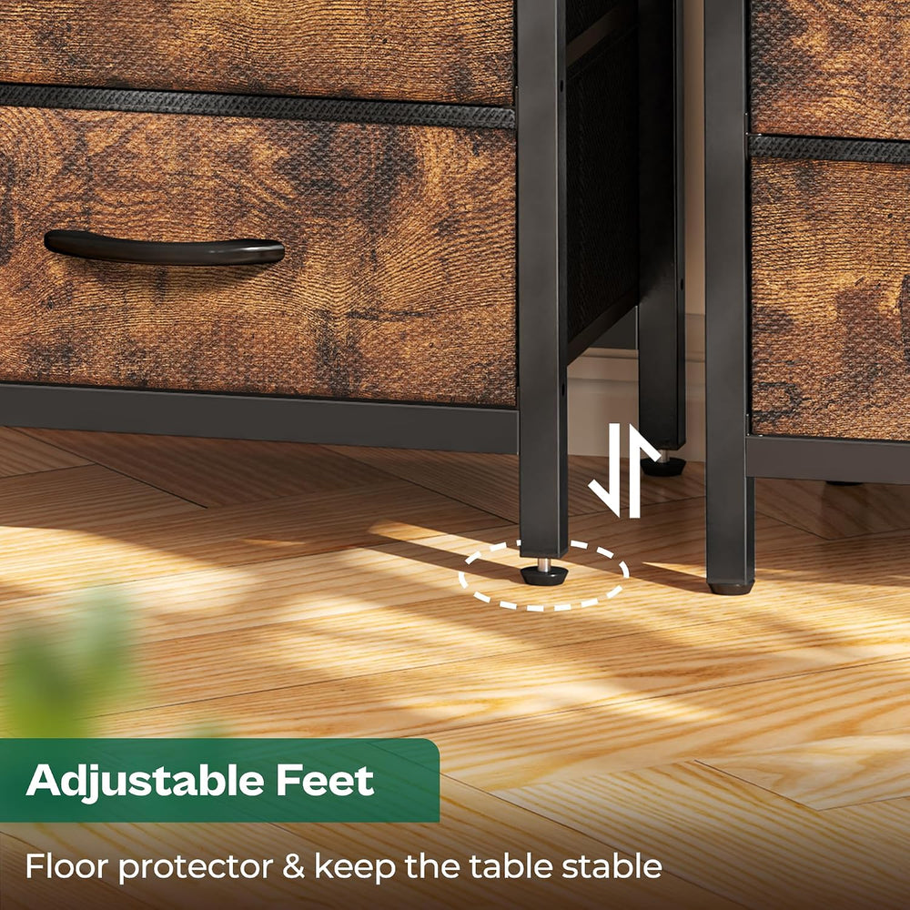 Huuger Nightstand with Charging Station, 27.6 Inch Bedside Table,Side Table