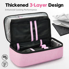 ALLCAMP Insulin Cooler Travel Case Diabetic Medication Cooler with 4 Ice Pack - Medical Cooler Bag Portable and Reusable(Pink)