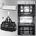 Wearable Cleaning Caddy, Cleaning Caddy Supplies Organizer with Handle & Shoulder Straps for Housekeepers, Under Sink & Car Cleaning Tool Organizers Bag with 4 Foldable Divider (MediumGrey)