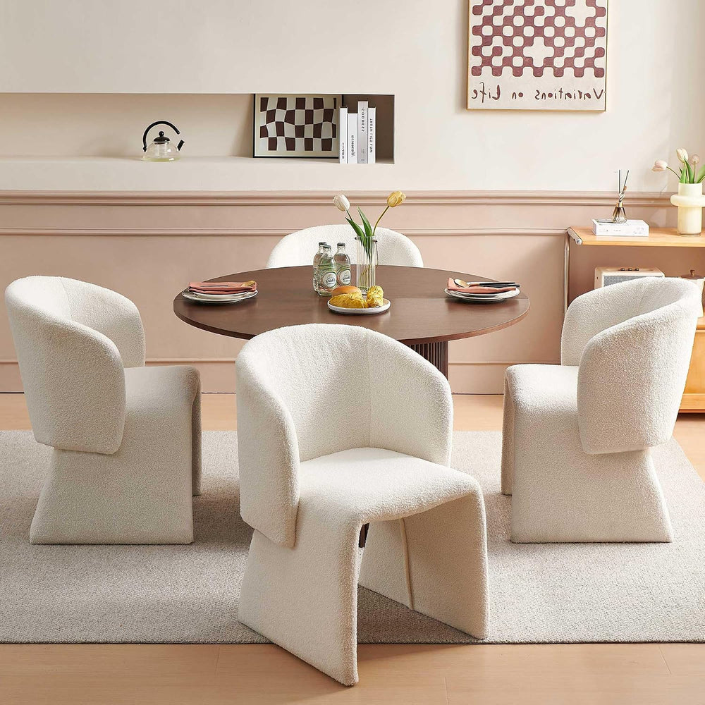 Homedot Dining Chair Upholstered Set of 4,Stylish Accent Barrel Side Chairs C...