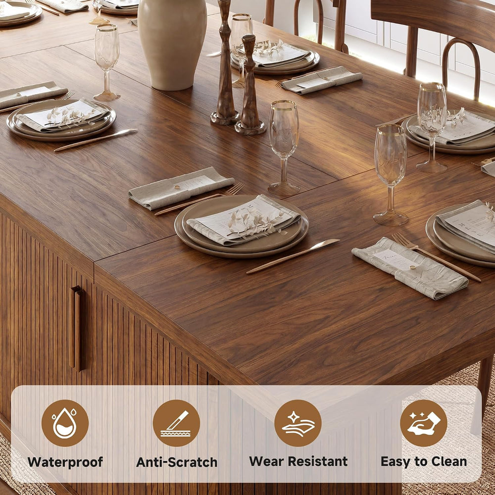 knoworld 78.7" Rectangular Dining Table for 6-10, Farmhouse Kitchen Furn...