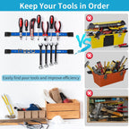4 Pieces 18" Magnetic Tool Holder Strip, Blue Magnet Bar, Metal Tool Organizer Rack for Garage Organization, Easy To Install in Workshop, Mounting Screws Included