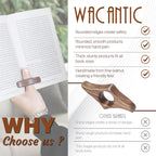 Walnut Book Page Holder, Smooth Finish Wood Book Holder for Reading, Ideal Book Reader Gifts & Reading Accessories,Book Worm Gifts for Women, Thumb Book Page Holder (Large-N)