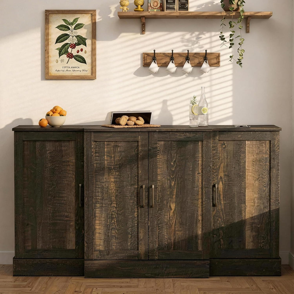 Buffet Cabinet with Storage,59" Large Farmhouse Sideboard Buffet Cabinet...
