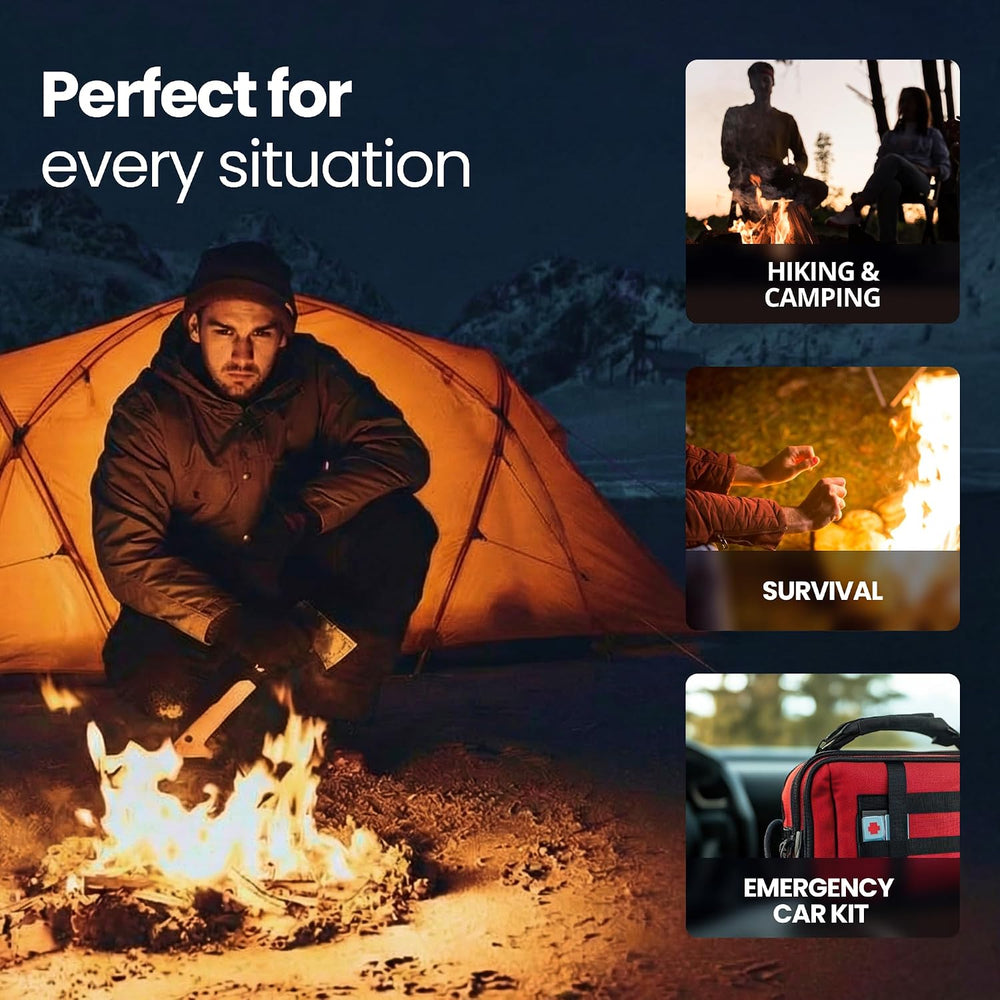 Wallaby Waterproof Emergency Fire Starter Kit & Flint Rod Striker (33-pack)
