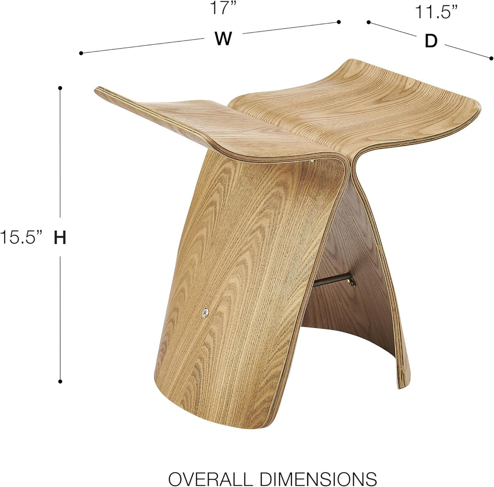 Euro Style Fleur End Table | Sculptural Ribbon-Curve Silhouette Butterfly Des...