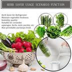 Herb Saver for Refrigerator, Cilantro Container for Fridge, Fresh Herbs Lettuce Keeper for Refrigerator Parsley Mint Leaves Fresh Herb Keeper, Refrigerato Storage for Fresh for 2-3 Weeks