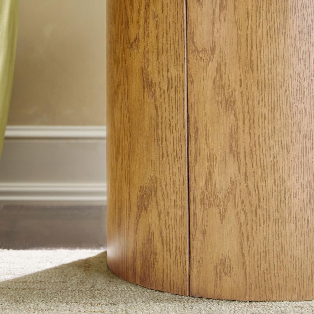 Walker Edison 2-Pack Maya Modern Solid Oak Wood Veneer Side Tables with Stora...