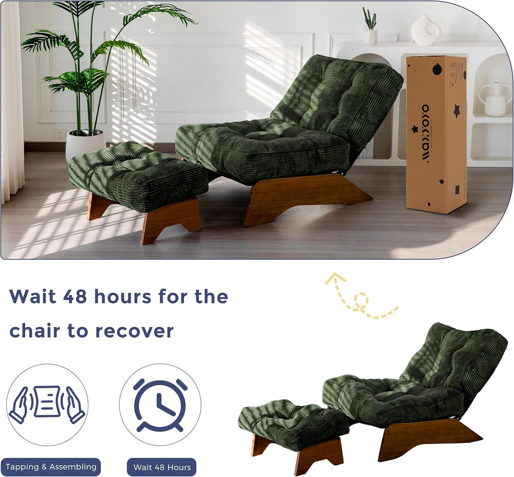 MAXYOYO Accent Chair with Ottoman, Lounge Chair with Adjustable Backrest | Tu...