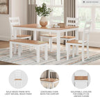 Signature Design by Ashley Gesthaven Solid Wood Frame Dining Chair, Set of 2, White/Natural