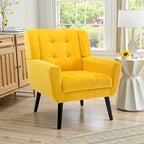 NicBex Modern Accent Chair for Living Room Upholstered Foam Filled Living Room Chairs with Metal Legs Velvet Cozy Lounge Armchair for Living Room Bedroom,Yellow