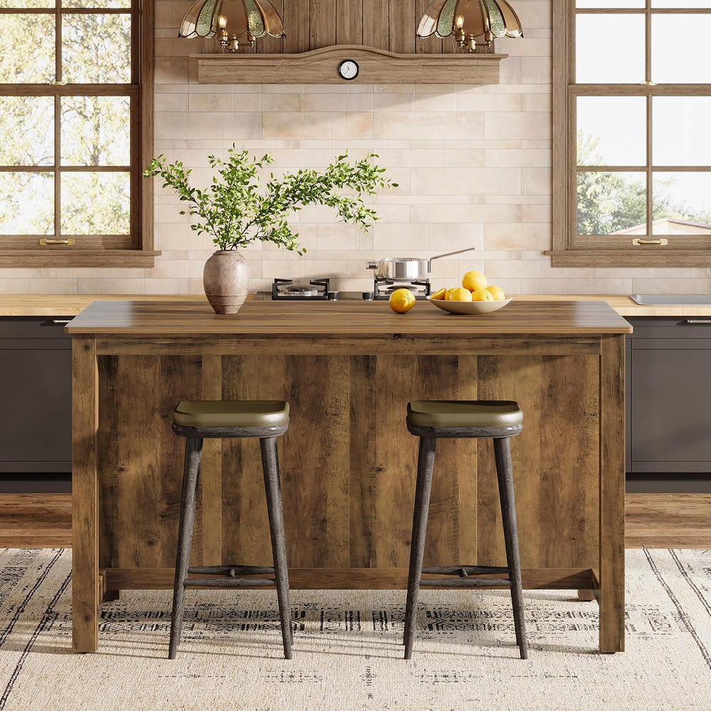 Tribesigns Kitchen Island with Seating and Storage, 59-Inch Large Farmhouse S...