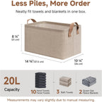 StorageWorks Storage Bins, Fabric Storage Bins for Shelves, Storage Baskets with Metal Frame, Closet Baskets and Bins with Handles, Brown and Beige, 2-Pack