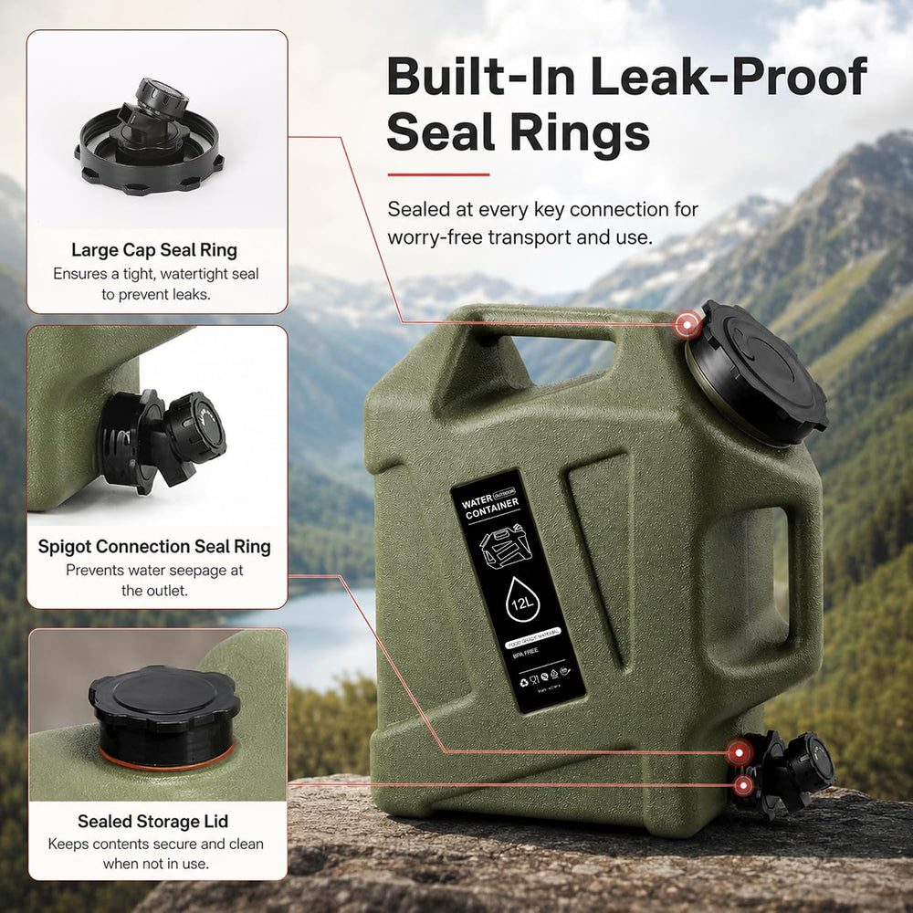 3.2/5 Gallon Water Jug with Spigot, Camping Water Jug, Water Storage Containe...