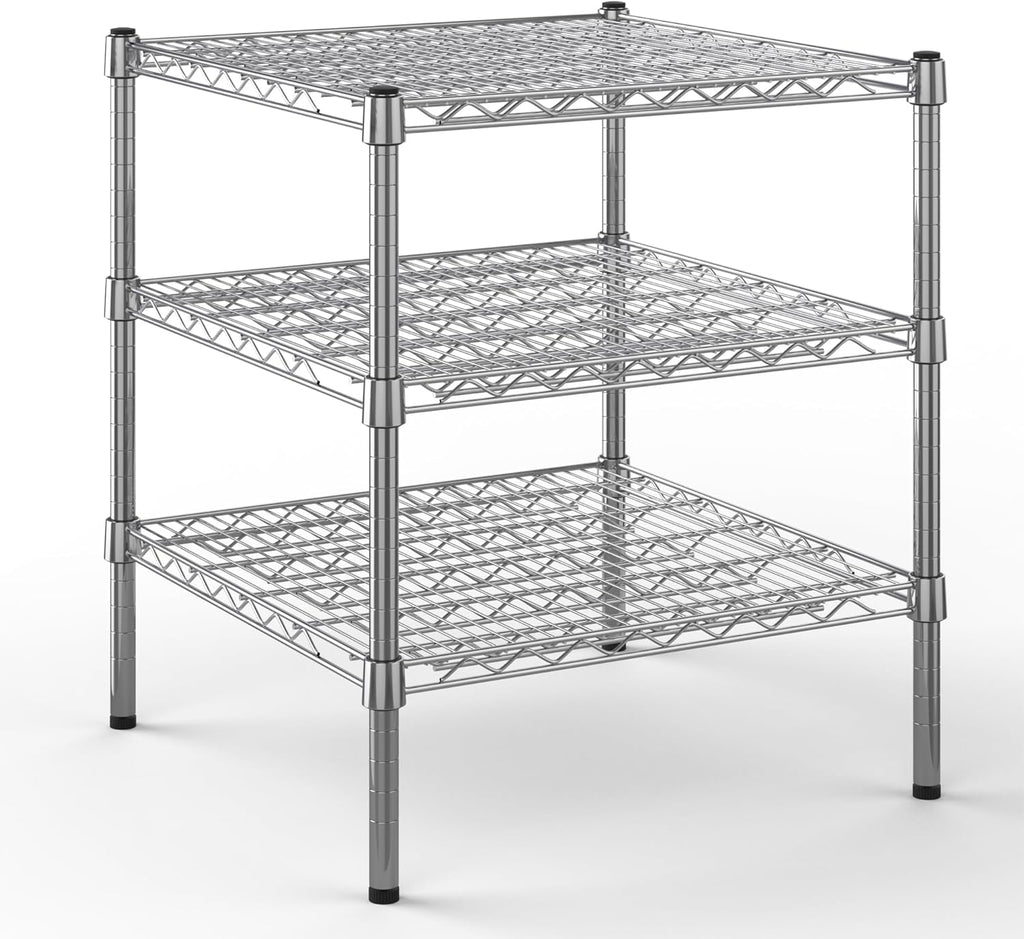 24" Deep x 24" Wide x 27" Height Wire Shelving Kit | 3-Tier | NSF Commercial Storage Rack Unit