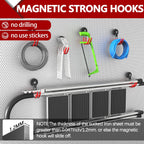 3-H Heavy Duty Magnet Garage Hooks 4 Pack, J Shape Strong Magnetic Hooks for Hanging Cordless Power Drill, Utility Magnetic Tool Holder for Metal Cabinet, Steel Pegboard, Toolbox, Garage(Red)