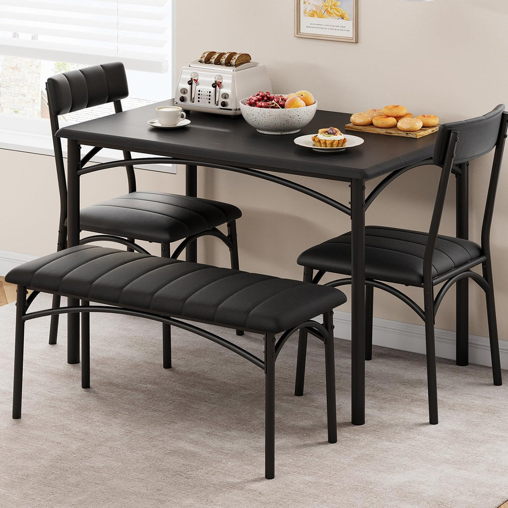 IDEALHOUSE Dining Table Set for 4, Kitchen Table with Chairs for 4, Rectangul...