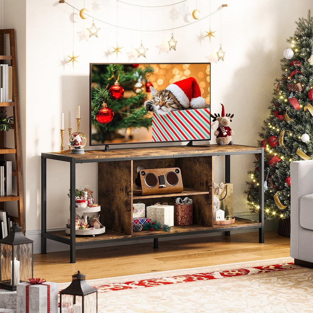 Gizoon TV Stand for 65 Inch TV, Entertainment Center, Rustic Brown | TV media...
