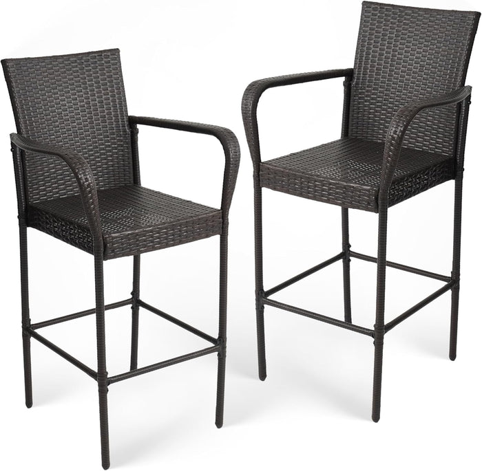 Outdoor Bar Stools Set of 2, (Brown)