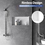 Stainless Steel Shower Niche 24" X 12", No Tile Needed Wall Niche Shower, Recessed Shower Shelf for Bathroom Storage, Matte White