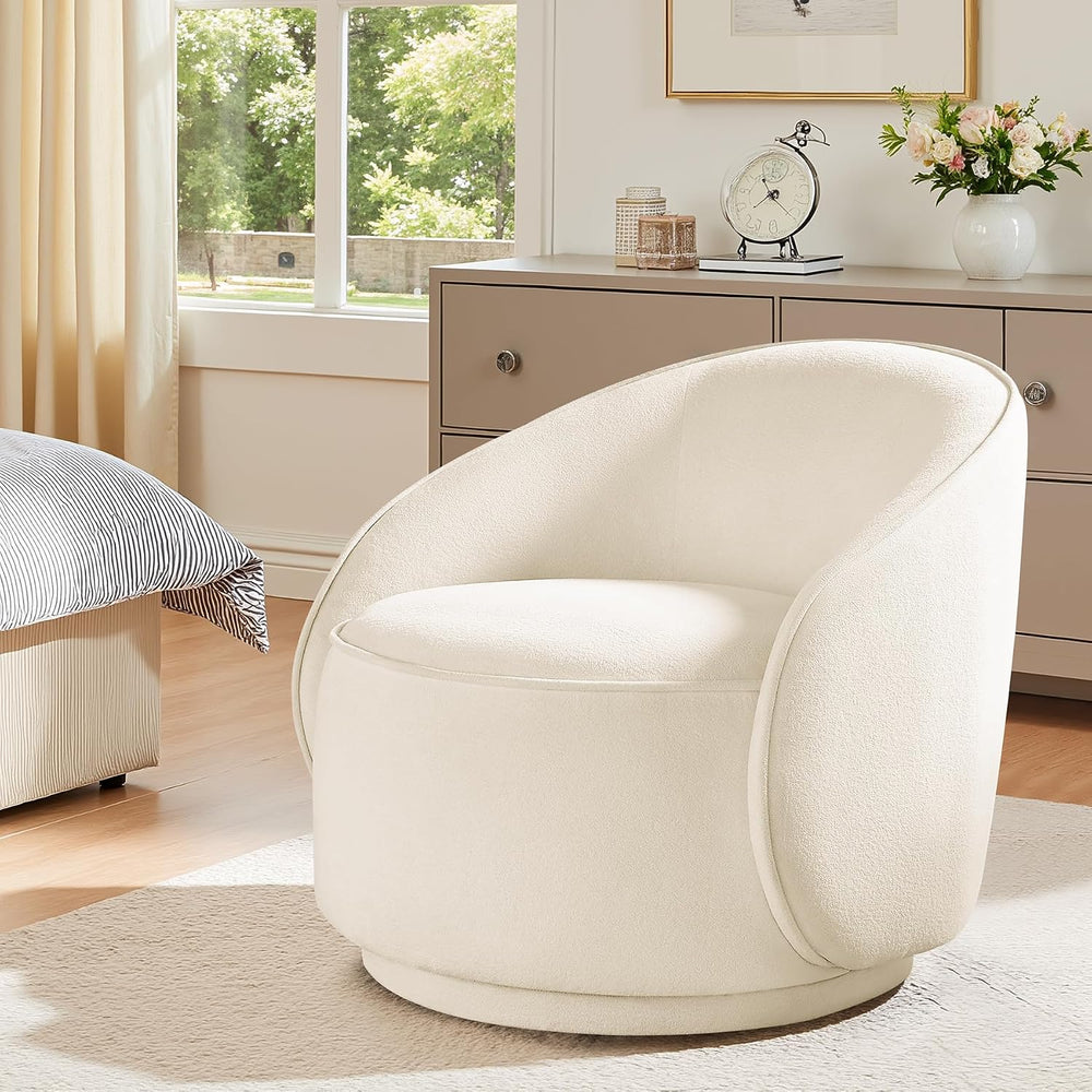 Swivel Accent Chairs Set of 2, 360° Comfy Barrel Swivel Club Armchair, Modern...