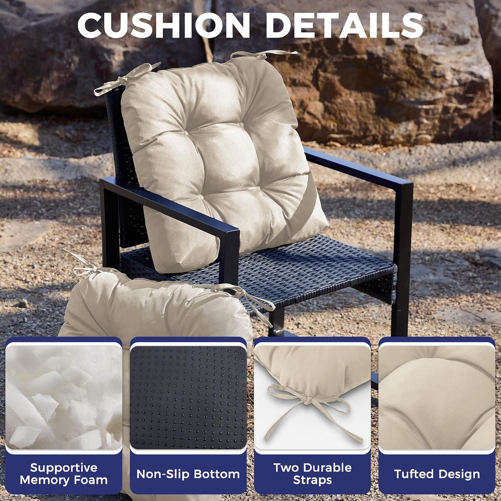 IASEAHK Outdoor Chair Cushions Set of 2, 19" x 19" x 5", Water...