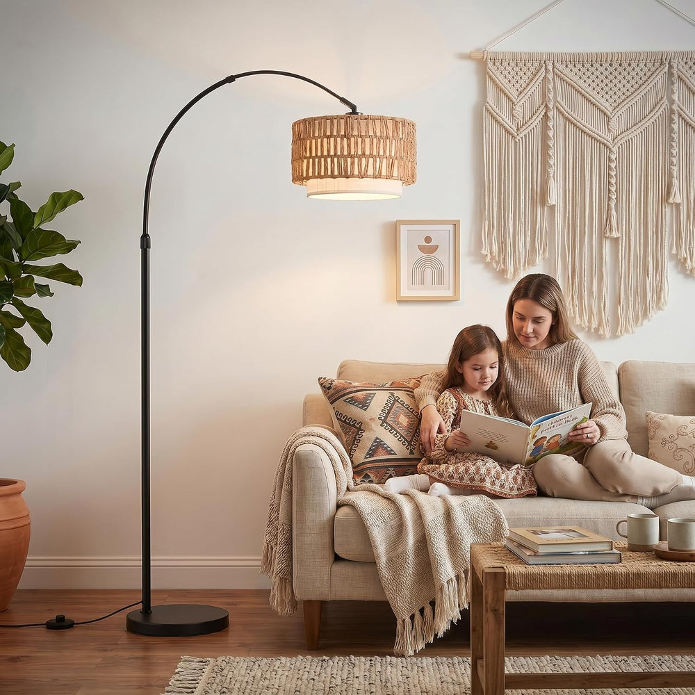 Arc Floor Lamp for Living Room with 12W Bulb,61.5"-71.5" Height Adj...