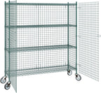 18"x60"x70" Metal Wire Green Security Heavy Duty Commercial NSF Certified Storage Unit | Mobile Wire Security Cage Kit