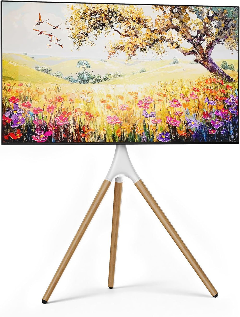 Artistic Easel TV Stand for 43-65 Inch TVs, 180° Swivel Tripod TV Stand up to...