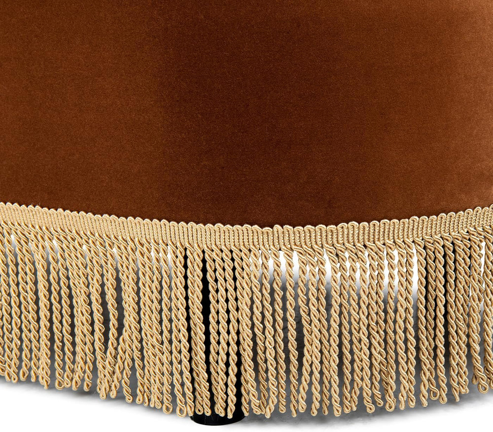 Jennifer Taylor Home 48.5" Oval Tufted Bullion Fringe Storage Bench, Bur...
