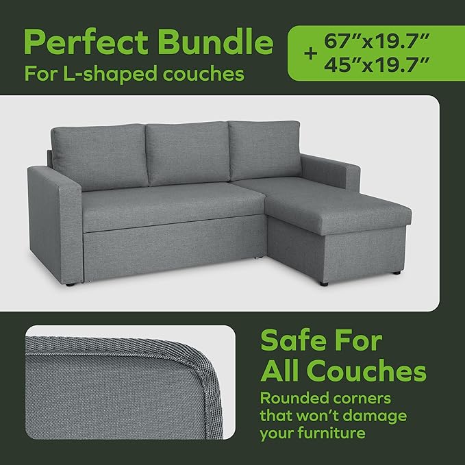 BEN'SHOME® Sectional Couch Cushion Support for fix Sagging Seats - Heavy Duty Solid Wood Sofa Support Board | 67"+45" x 19.7" Under Cushion Insert Set | Non-Slip Furniture Saver | 400 LB Capacity Each