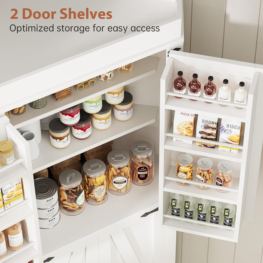 Corner Cabinet,71'' Kitchen Pantry Storage Cabinet with 4 Doors and S...