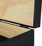 makerflo Large Black Pine Wood Memory Box with Black Felt Inside, Hinged with Clasp, Keepsake Wooden Box Ideal for Craft and Personalization (Laser Engraving, Epoxy, UV DTF, and Vinyl) – Pack of 1