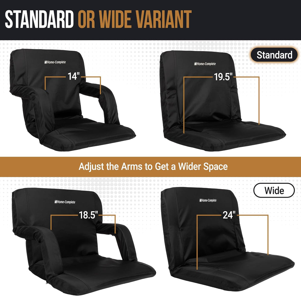 Home-Complete Stadium Seats - Bleacher Cushion with Padded Back Support and A...